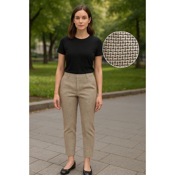 Tommy Hilfiger Harper Houndstooth Slim Crop Pants 10 Preppy Old Money Workwear - Picture 2 of 10